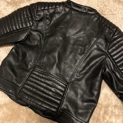 140cm美品H&Mライダースジャケットの画像