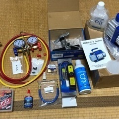 エアコン取付7点セット 真空ポンプ & マニホールドゲージ & ...