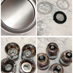 ꒰未使用꒱工具不要 塩素除去 柔らか水圧  節水シャワーヘッド 白系 部品付属の画像