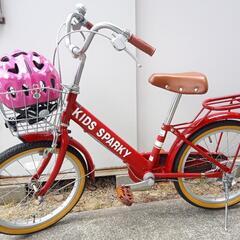 【値下げしました】☆子供自転車☆18インチ☆赤☆ヘルメット付き