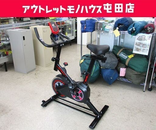 エアロバイク ブラック×レッド Fitness-sport トレーニング フィットネスバイク キャスター付き ☆ 札幌市 北区 屯田