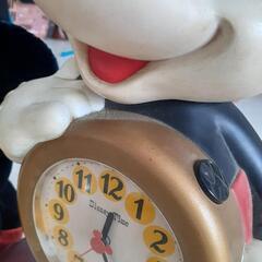 レトロミッキー時計二個ぬいぐるみの画像