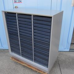 3列クリアケース　浅型7段/深型5段　コクヨ製ユニフレックス　シルバー