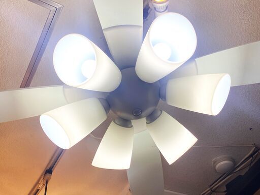 LED電球つき 6灯シーリングファン リモコン付属 インテリア照明 天井照明★買取帝国 志木店