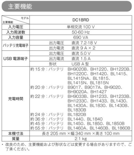 マキタ　純正　急速充電器　2口