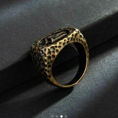 j←←←m17-19  ヴァイキング トーテム ゴールド リング 指輪 ヨーロッパ アクセサリー ヴィンテージ レトロ ファッション ジュエリー 3の画像