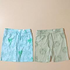 新品 H&M エイチアンドエム ハーフパンツ 100cm 2枚セ...