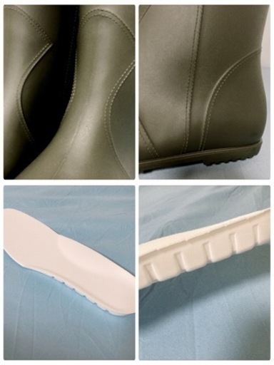 ご購入者様決定꒰未使用꒱マットカーキ レインブーツ ミリタリー 柔らか素材 24.5cm