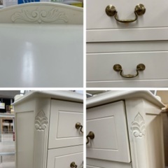 J1551 シャビーシック ロココ調 猫脚チェスト フレンチカントリー フレンチシャビー 姫家具 マホガニー材チェスト クリーニング済み の画像