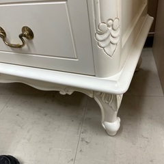 J1551 シャビーシック ロココ調 猫脚チェスト フレンチカントリー フレンチシャビー 姫家具 マホガニー材チェスト クリーニング済み の画像