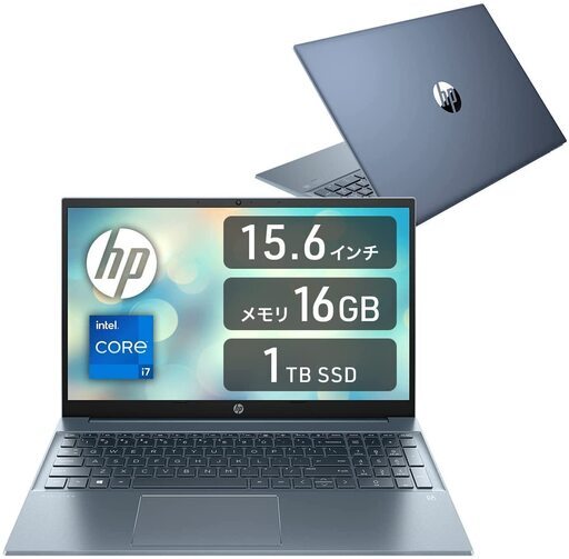 HP ノートパソコン 15.6インチ フルHD IPSタッチディスプレイ インテル Core i7 16GB 1TB SSD HP Pavilion 15-eg フォグブルー Windows 11  Microsoft Office付き