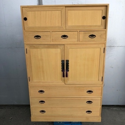 良品 着物箪笥 収納タンス 三分割 桐箪笥風 格安 100×45×156.5cmおおよそ