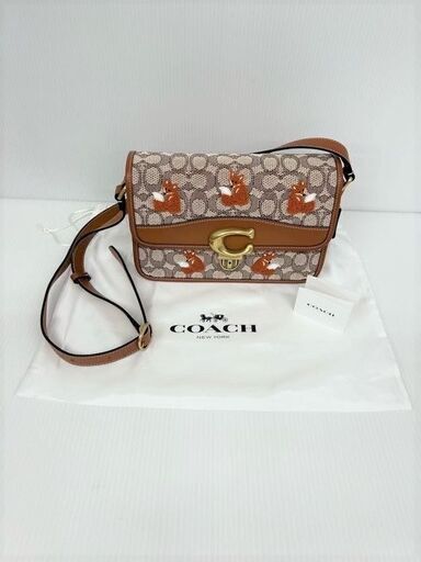 コーチ　ストゥディオ ショルダー バッグ シグネチャー ジャカード ウィズ フォックス モチーフ