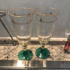 シャンパングラス　緑
