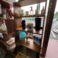 おしゃれ 書棚 ウッドラック 北欧風 ガラス扉 リビングキャビネット の画像