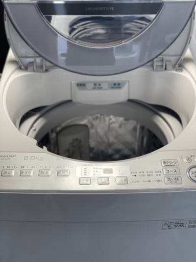 送料・設置込み　洗濯機　8kg SHARP 2020年