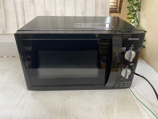 ☆アイリスオーヤマ　PMB-T176-6-B 2020年製　電子レンジ 単機能 ブラック/黒 ターンテーブル式 出力3段階　シンプルレンジ