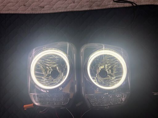 ☆彡スズキジムニーJB23用社外ヘッドライト!!ヘッドランプ!!LEDイカリング!LEDウインカー!!難あり?