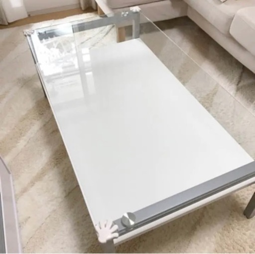 ニトリ　センターテーブル　ガラステーブル