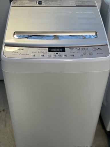 送料・設置込み　洗濯機　7.5kg Hisense 2018年