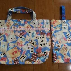 ハンドメイド 子供 手提げバッグ+上履き入れ ５