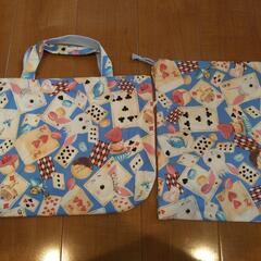 ハンドメイド 子供 手提げバッグ+巾着 ６の画像