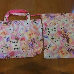 ハンドメイド 子供 手提げバッグ+巾着 ９の画像
