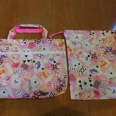 ハンドメイド 子供 手提げバッグ+巾着 ９