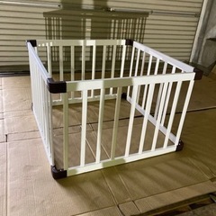 キャンセル販売再開 4枚組ベビーサークルホワイト茶
