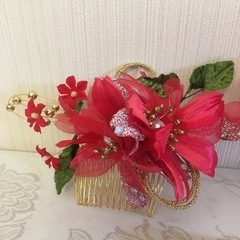 成人式　パーティ　髪飾り　お花飾り　ヘアアクセサリー　着物　　七五三の画像