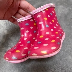 ドット柄長靴14cm/レインブーツ/雨具/カッパ/レインコート/傘