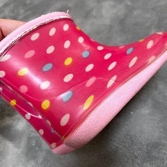 ドット柄長靴14cm/レインブーツ/雨具/カッパ/レインコート/傘の画像