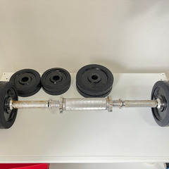 ダンベル2セット プレート26kg バーベル ジョイント可能 ク...