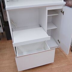 土井インテリア工業 レンジボード 幅89×奥45×高184cm ホワイト 食器棚