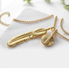 j←←←m17-15番　メンズアクセサリー☆ ガウチョ フェザー チタンスチール ネックレス ペンダント K-POP ファッション ヨーロッパ カッコいい 3の画像