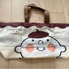 ぽぺたん　ポムポムプリンコラボ　買物カゴバッグの画像