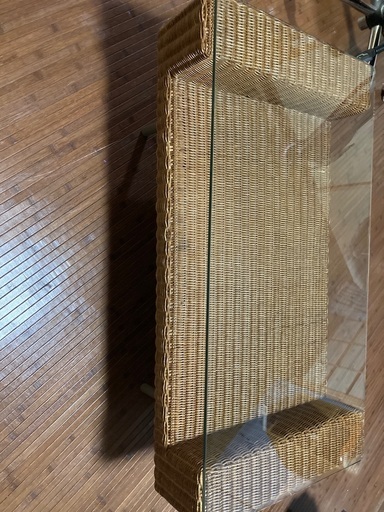 藤ガラステーブル　おしゃれ