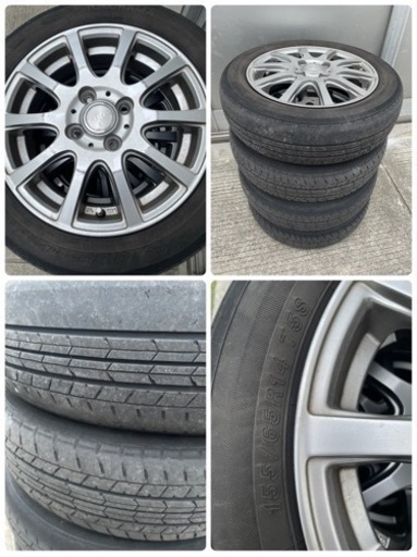 （取引中）155/65/14 155/65R14 ホイール　タイヤ　夏タイヤ　セット　155 65 14 インチ　YOKOHAMA  BluEarth  LAYCEA レイシア　ブルーアース