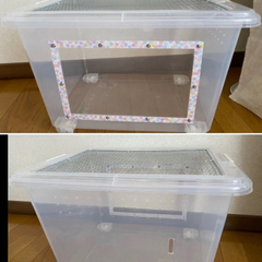 ☆前面窓アクリル板3mm 衣装ケース改造ケージ（小）☆