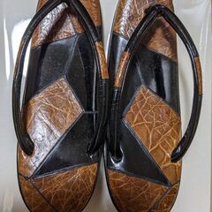 【中古品】お洒落な本皮の草履