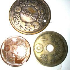 古い貨幣古銭硬貨銀貨10銭銀貨50銭銀貨5銭白銅青銅硬貨他の画像
