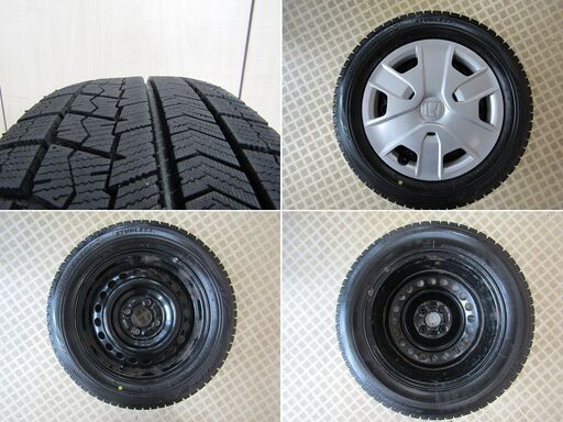 【スタッドレスタイヤ】ブリジストン ブリザック ＶＲＸ １８５／６０Ｒ１５ ホンダスチールホイル付き　４本セット