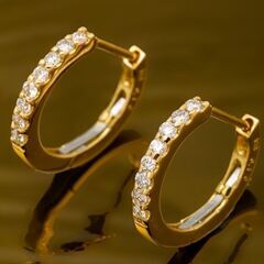 K18 ダイヤモンド フープピアス 品番p21-116