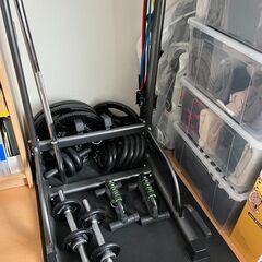 懸垂マシン、IROTEC のダンベル・バーベルなどお譲り致します。