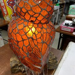 ◎不二貿易　フクロウ　ステンドグラスライト　美品です。◎の画像