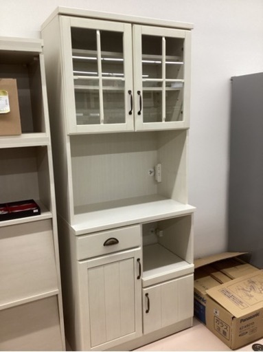 美原店 ニトリ ミランダ2 80ww アンティーク風 食器棚