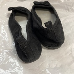 パンプス 黒　ラメ 22cm ペタンコサンダルの画像