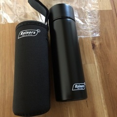 黒ミニ水筒カバー付き🚰150ml カバンに入る☕️手のひらサイズ...