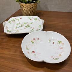 【 wedgwood】ワイルドストロベリー スクエアプレート＆マ...