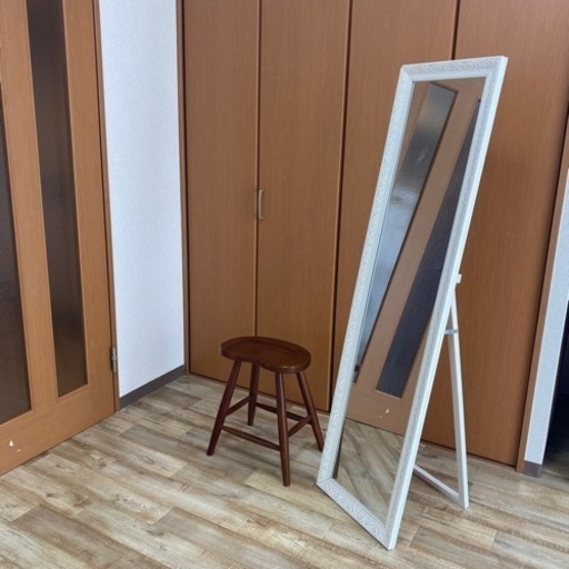 【至急】全身鏡・木製スツール